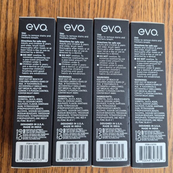 Lot of 4 Evo Purple Peppermint Instant Color Correction Toothpaste 3.5 oz 3/2027 - Picture 12 of 16